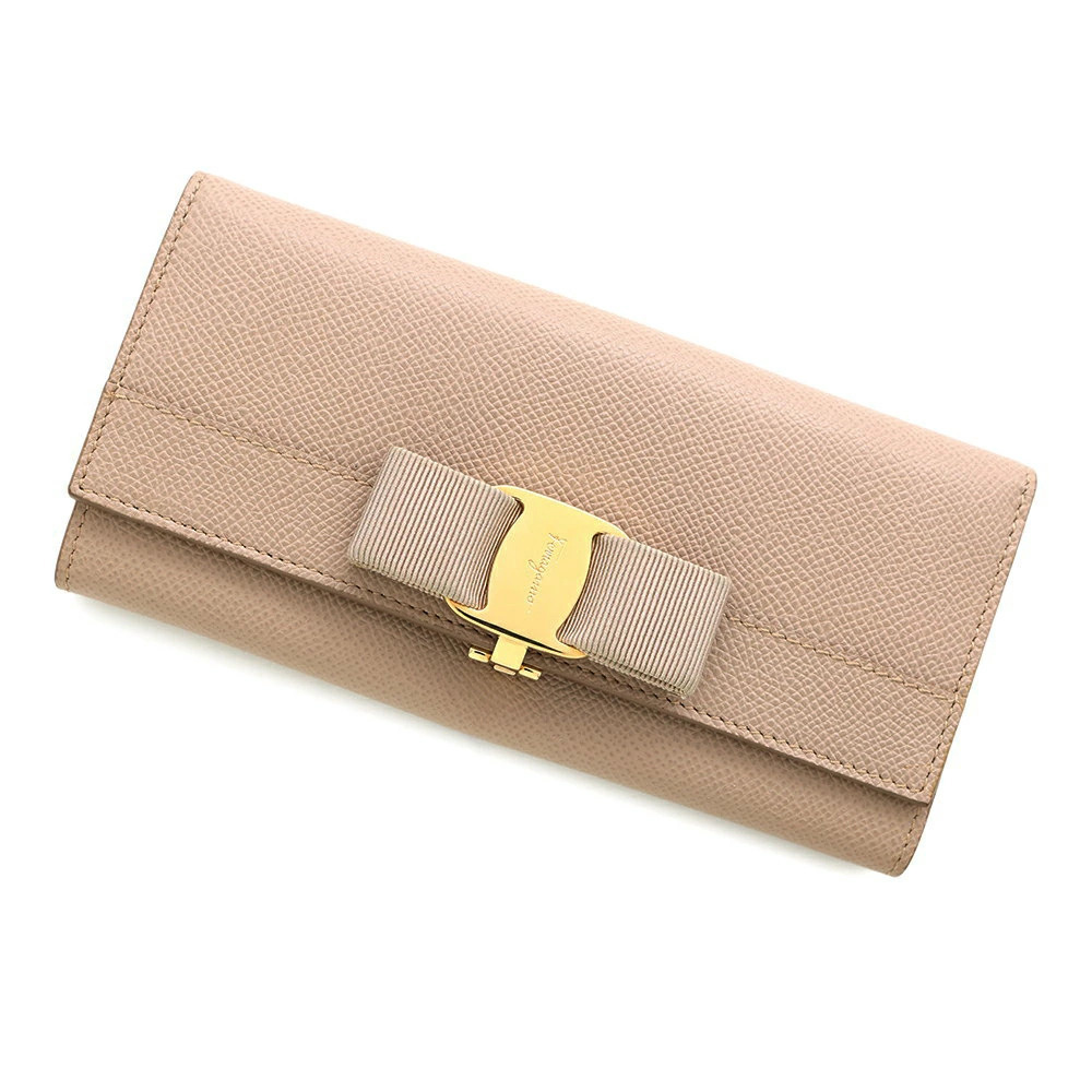 Salvatore Ferragamo Long Wallet Vara Rion Leather